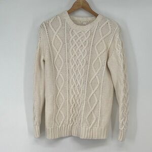 Crewcuts Cable Knit Sweater Ivory Cream Kids XL 16 Chunky‎ Knit Classic Preppy